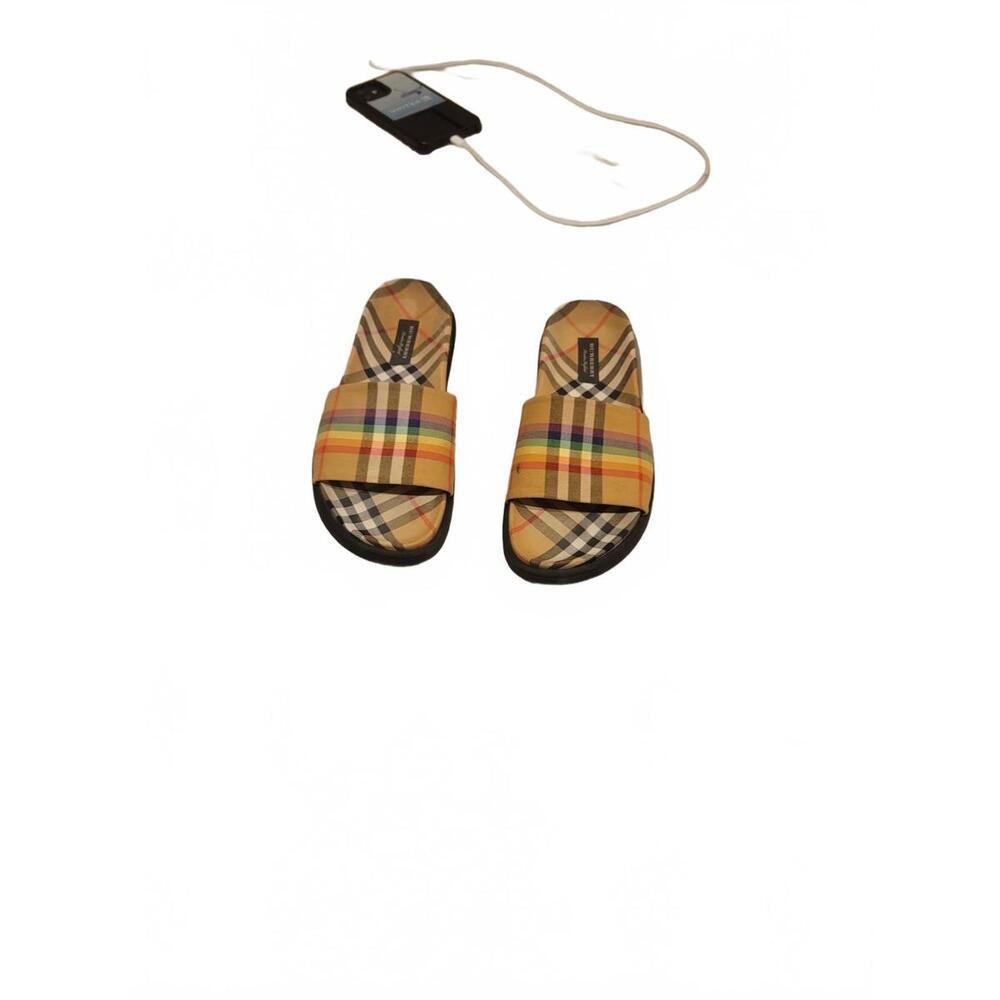 Burberry Plaid Slide Sandals